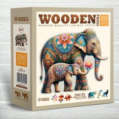 Wooden city Lesena sestavljanka Modni sloni 250 kosov