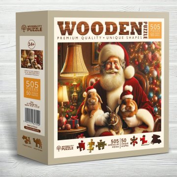 Wooden city Lesena sestavljanka Božičkovi zajčki 505 kosov