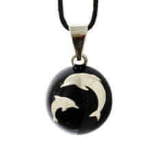 Bola nosečniški zvonček ESSENTIALS Black with Silver Dolphins