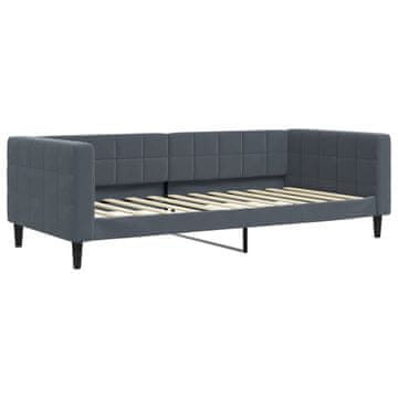 Vidaxl Raztegljiva postelja temno siva 90x200 cm žamet
