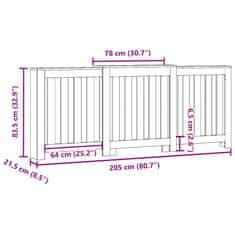 Vidaxl Pokrov za radiator siv sonoma 205x21,5x83,5 cm inženirski les
