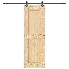 shumee vidaXL Drsna vrata s kompletom vodil 70x210 cm trdna borovina