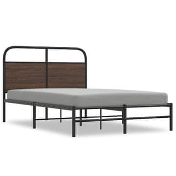 Vidaxl Posteljni okvir brez vzmetnice 120x190 cm rjav hrast inž. les