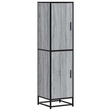 Vidaxl Visoka omara siva sonoma 35,5x35x139 cm inž. les in kovina