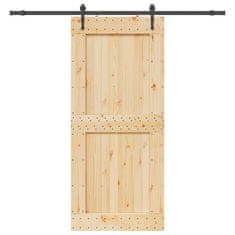 shumee vidaXL Drsna vrata s kompletom vodil 100x210 cm trdna borovina