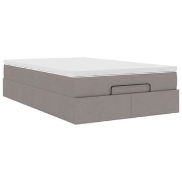 Vidaxl Otomanski posteljni okvir z vzmetnico taupe 120x190 cm blago