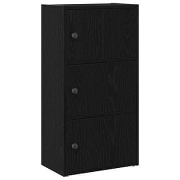 Vidaxl Knjižna omara črna hrast 40x24x77 cm inženirski les
