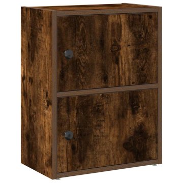 Vidaxl Knjižna omara dimljeni hrast 40x24x52 cm inženirski les
