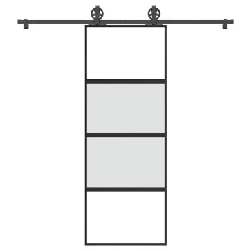 shumee vidaXL Drsna vrata z opremo 76x205 cm kaljeno steklo in aluminij