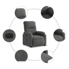 Vidaxl Električni naslanjač tem. siva mikrovlakna