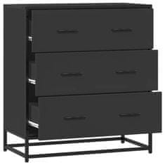 Vidaxl Komoda črna 68x35x76 cm inženirski les in kovina