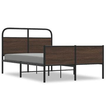 Vidaxl Posteljni okvir brez vzmetnice 120x200 cm rjav hrast inž. les