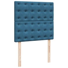 Vidaxl Otomanski posteljni okvir z vzmetnicami moder 180x200cm žamet