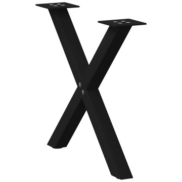 Vidaxl Noge za klubsko mizico v obliki črke X, 2 kosa, črne, 60 x (42-43) cm, jeklo