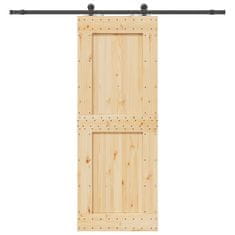 shumee vidaXL Drsna vrata s kompletom vodil 85x210 cm trdna borovina