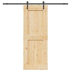 shumee vidaXL Drsna vrata s kompletom vodil 85x210 cm trdna borovina