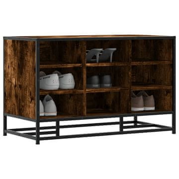Vidaxl vidaXL Klop s prostorom za čevlje dimljen hrast 84x40x53,5 cm