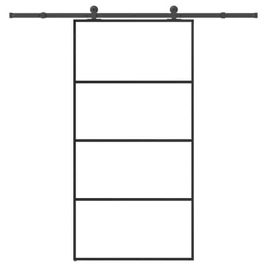 shumee vidaXL Drsna vrata z opremo 102,5x205 cm ESG steklo in aluminij