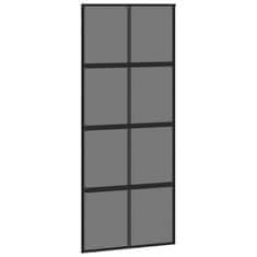 Vidaxl Drsna vrata z opremo 90x205 cm kaljeno steklo in aluminij