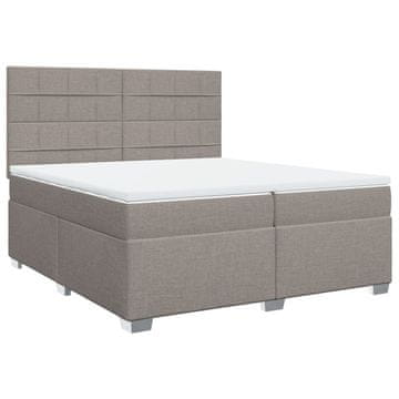Vidaxl Box spring postelja z vzmetnico taupe 200x200 cm blago