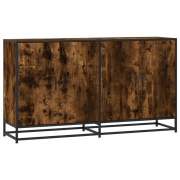 Vidaxl Komoda dimljeni hrast 134x35x76 cm inženirski les