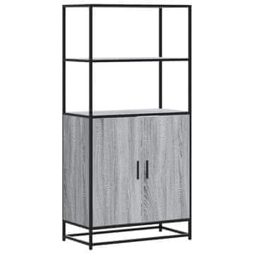 Vidaxl Visoka omara siva sonoma 68x35x139 cm inženirski les in kovina