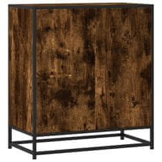 Vidaxl Komoda dimljeni hrast 68x35x76 cm inženirski les in kovina
