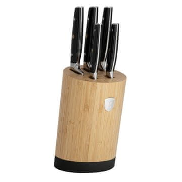 Berlingerhaus Komplet nožev s stojalom BAMBOO 6 kosov Matte Black Collection BH-3136