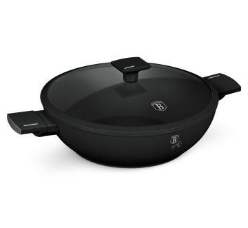 Berlingerhaus Ponev WOK s titanovo površino in pokrovom 30 cm Matte Black Collection BH-8182