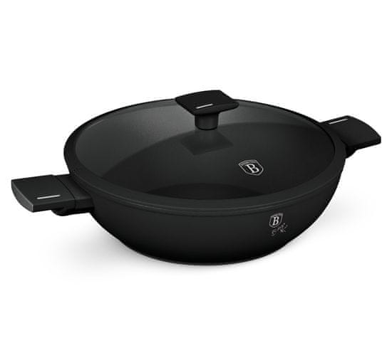 Berlingerhaus Ponev WOK s titanovo površino in pokrovom 30 cm Matte Black Collection BH-8182
