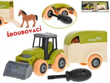 Traktor 26 cm Vijak s prikolico in konjem