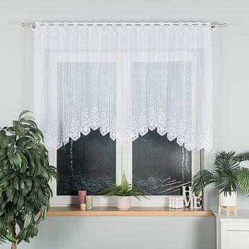shumee KLEMENTYNA - Že izdelana žakard zavesa z izrezom na dnu - 200x120 cm - bela