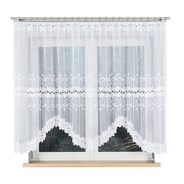 shumee Bastia - Že izdelana žakard zavesa z izrezom na dnu - 300x150 cm - bela -
