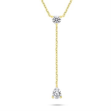 Brilio Silver Ženska pozlačena ogrlica s cirkoni NCL194Y