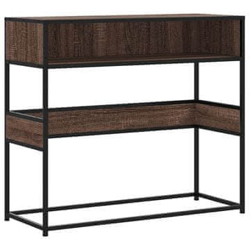 Vidaxl Konzolna mizica rjav hrast 90x35x80 cm inženirski les