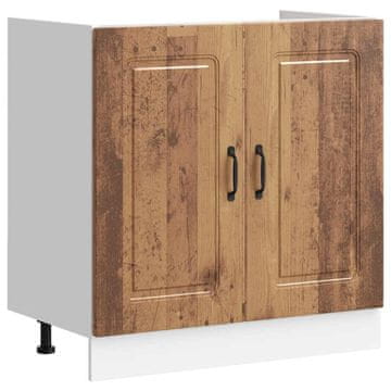 Vidaxl Osnovna omarica za umivalnik Kalmar starinski les 80x46x81,5cm