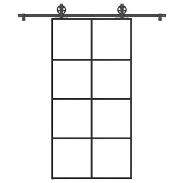 shumee vidaXL Drsna vrata z opremo 102,5x205 cm ESG steklo in aluminij