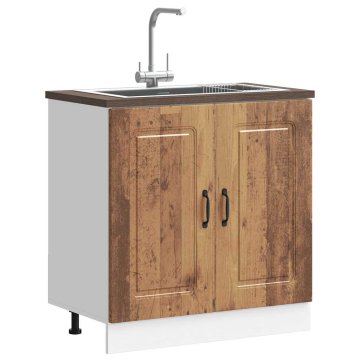 Vidaxl vidaXL Omarica za kuhinjsko korito, Kalmar, starinski les, 80x46x81,5 cm