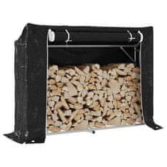 shumee vidaxL Stojalo za drva z dežnim pokrovom 151x40,5x110,5 cm
