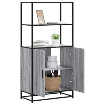 Vidaxl vidaXL Visoka omarica, siva, hrast sonoma, 68x35x139 cm