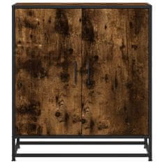 Vidaxl Komoda dimljeni hrast 68x35x76 cm inženirski les in kovina