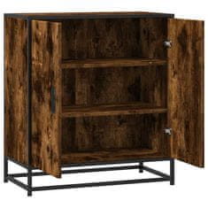 Vidaxl Komoda dimljeni hrast 68x35x76 cm inženirski les in kovina