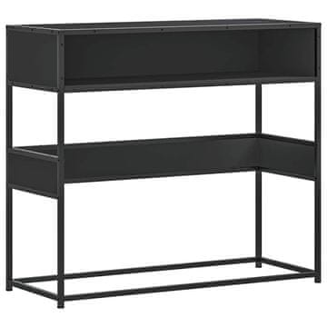 Vidaxl Konzolna mizica črna 90x35x80 cm inženirski les