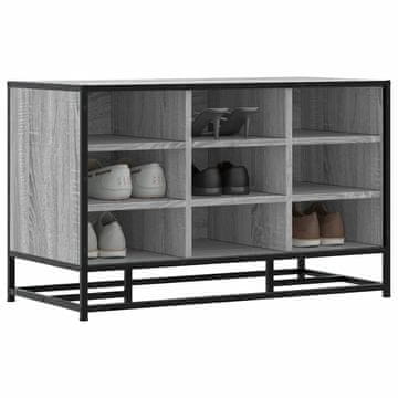 Vidaxl vidaXL Klop s prostorom za čevlje, siv hrast sonoma, 84x40x53,5 cm