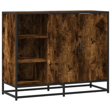 Vidaxl Komoda dimljeni hrast 92x35x76 cm konstruiran les