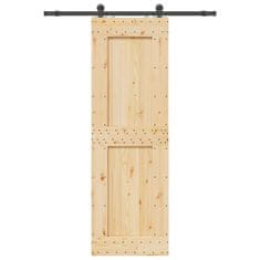 shumee vidaXL Drsna vrata s kompletom vodil 70x210 cm trdna borovina