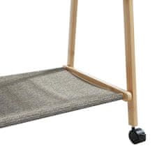 Vidaxl Stojalo za oblačila s policami n kolesi 106x34x106,5 cm Bambus