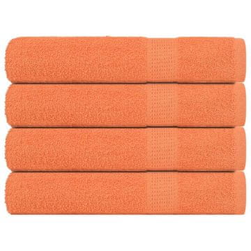 Vidaxl Brisače za savno 4 kos oranžna 80x200 cm 360 g/m² 100% bombaž