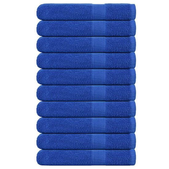 Vidaxl Brisače 10 kos modra 100x200 cm 360 g/m² 100% bombaž