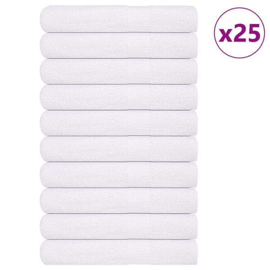 Vidaxl Brisače 25 kos bela 100x200 cm 360 g/m² 100% bombaž